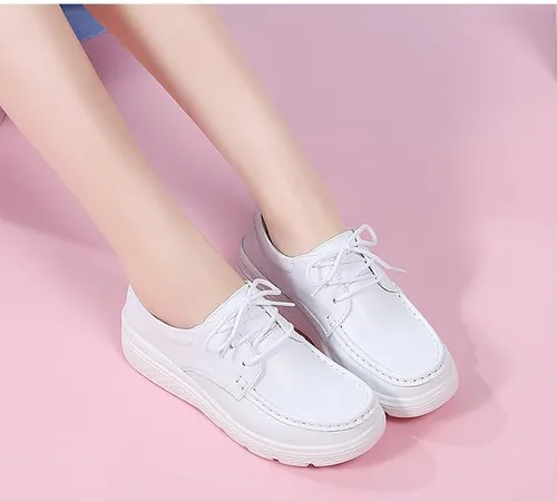 Miniatura 3 de Zapatos de enfermería ligeros y antideslizantes para mujer, cómodos zapatos de trabajo con cordones, zapatos de trabajo de enfermería, cuidado