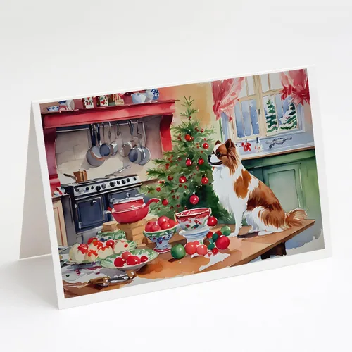 Miniatura 104 de Caroline's Treasures DAC3884GCA7P Paquete de 8 tarjetas en blanco de Navidad con galletas de husky siberiano Tarjetas de felicitación con sobres