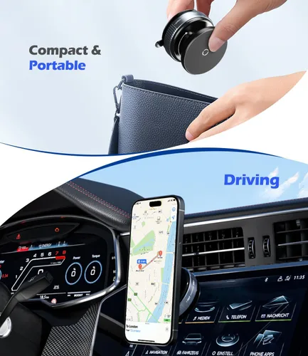 Miniatura 7 de Soporte magnético para teléfono con ventosa [giratorio de 360°] compatible con MagSafe iPhone para ducha, cocina, gimnasio, vidrio, espejo, Negro