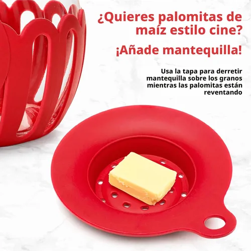 Miniatura 5 de Ecolution Microondas originales Micro-Pop Popcorn Popper Borosilicate Glass, tapa de silicona 3 en 1, lavavajillas Caja fuerte, BPA gratis