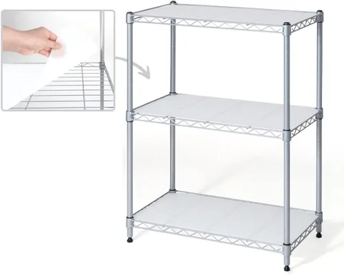 Fencer Wire NSF Estantería de alambre de altura ajustable con forro, estantería de almacenamiento de sótano, estantes de almacenamiento de acero