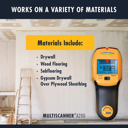 Miniatura 5 de Zircon MultiScanner A200 – Escáner de pared electrónico, detector de pernos y metales con detección de cables de corriente alterna en vivo, puntero