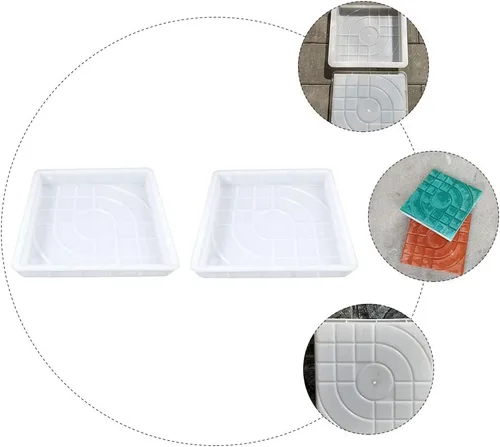 Miniatura 8 de Happyyami Molde de pavimentación cuadrado para suelos al aire libre, fabricante de paseo, 2 piezas, fabricante reutilizable para pavimento, cemento