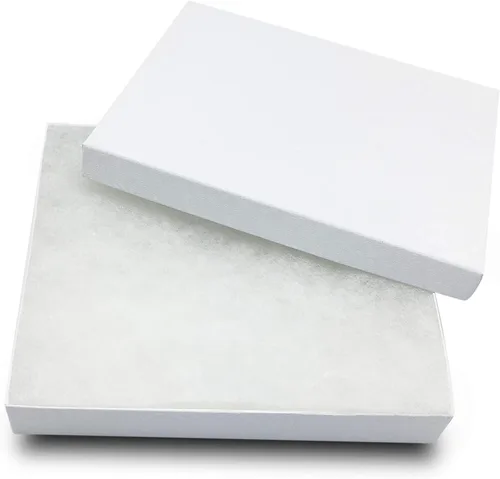 Miniatura 16 de TheDisplayGuys - Paquete de 100 cajas de cartón rellenas de algodón #11 para joyería, diseño de remolino blanco (2.1 x 1.8 x 0.8 pulgadas)