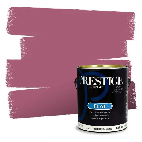 Miniatura 785 de Prestige Paints Pintura exterior e imprimación en uno, 1 galón, plano, coincidencia comparable de Valspar* Amber Rose*