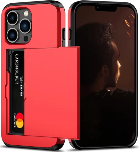 Miniatura 32 de Nvollnoe Funda para iPhone 13 con Portarjetas [Almacena 5 Tarjetas] Funda Cartera de Doble Capa Resistente de Servicio Pesado a Prueba de Golpes
