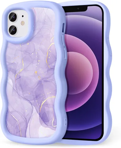 Miniatura 212 de Compatible con iPhone SE/8/7 Funda para Mujeres y Niñas, Marco Ondulado Rizado con Patrón Lindo, Estética Delgada Suave Silicona TPU Parachoques