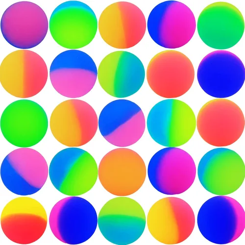 Miniatura 10 de 84 bolas inflables con purpurina para recuerdos de fiesta de niños, 6 colores, bolas de rebote de goma a granel de 1.772 pulgadas (1.772 in), bolas