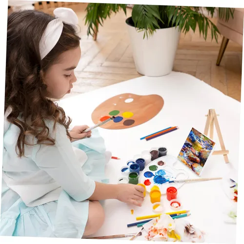 Miniatura 4 de Ipetboom Juego de 12 caballetes de madera con mini lienzo para pintura al óleo para niños y niñas, suministros de arte, soportes de pintura multiusos