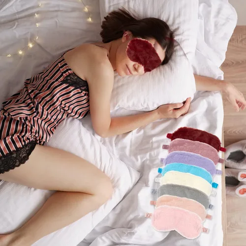 Miniatura 7 de RAYNAG Paquete de 4 mascarillas esponjosas para dormir, con venda suave y sedosa en la espalda, regalos acogedores para mujeres y hombres, viajes