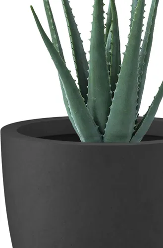 Miniatura 7 de Kante Maceta redonda de hormigón de 10 pulgadas de diámetro, maceta grande para interiores y exteriores, con orificio de drenaje y tapón de goma