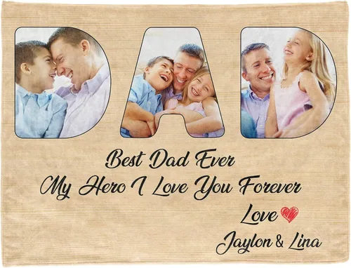 Miniatura 16 de TURMTF Manta personalizada con foto para mamá de hija e hijo, regalos de boda personalizados para ella, él, pareja, esposa, marido, novia, novio