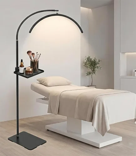 Miniatura 11 de Lámpara LED de pie Half Moon – Lámpara profesional sin sombras para técnicos de pestañas, esteticistas y artistas del tatuaje Control remoto