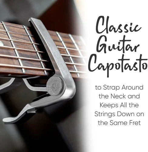 Miniatura 5 de Pyle PRTPGACLS821010 - Juego completo de accesorios de guitarra de 11 piezas, incluye 6 cuerdas de nailon Aquila, cejilla de guitarra, 3 púas