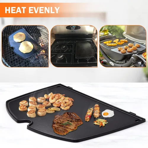Miniatura 6 de Criditpid Plancha de cocina de hierro fundido 6559 para parrillas de gas Weber Q2000, Q2200, Q2400, Q200, Q220, Q240, Q260, accesorios de repuesto