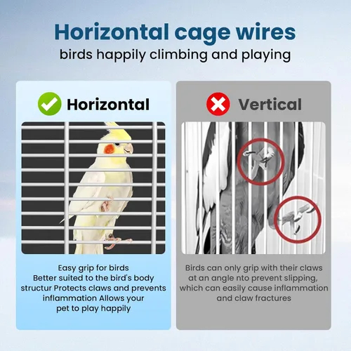 Miniatura 6 de Jaula portadora de aves de viaje, jaula transparente para periquitos, pequeña jaula portátil para pájaros con tazas alimentadoras y pie