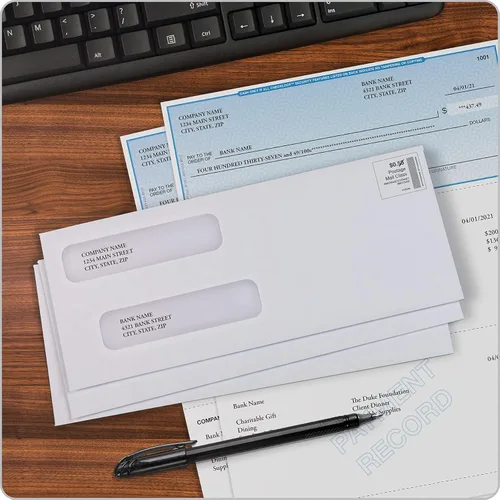 Miniatura 7 de Quality Park Sobres de doble ventana #8, sobres de seguridad autosellados para cheques QuickBooks, 3 5/8 x 8 11/16 pulgadas, 24 libras