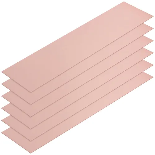 LEXININ Hoja de metal de cobre puro, 2.5 x 10 pulgadas, calibre 18, 0.039 pulgadas de grosor, paquete de 6