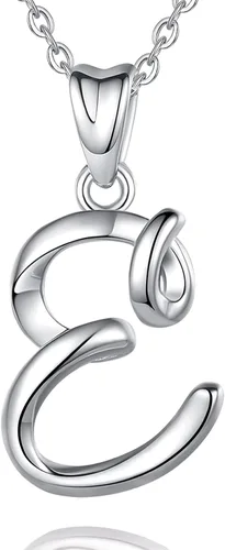 Miniatura 21 de EUDORA Collares de plata esterlina con inicial para mujer, regalos clásicos de 26 letras sin cuello para niñas, hermana, madre hija, cadena de 18
