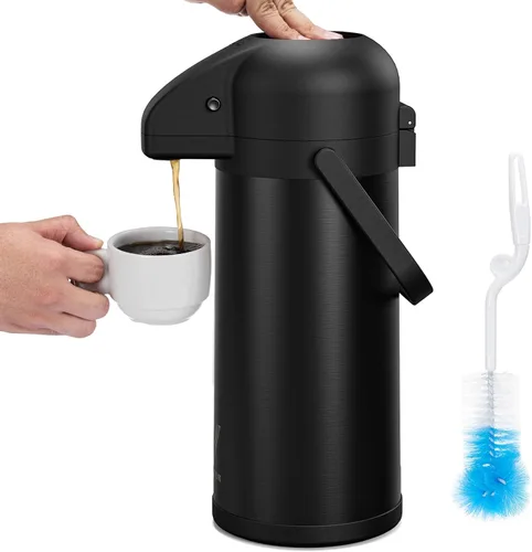 Miniatura 13 de Oferta de un día. Despachador de bebidas térmico, de 102 onzas. Vondior Termo de acero inoxidable para agua fría o caliente, con bomba. Cafetera 1