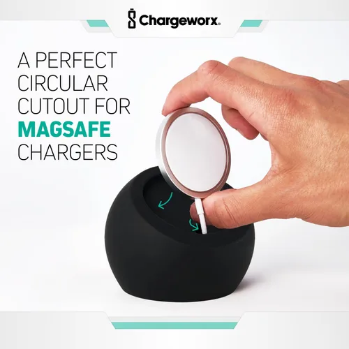 Miniatura 5 de CHARGEWORX Soporte de carga inalámbrico magnético compatible con Magsafe, soporte de silicona premium para iPhone 16/15/14/13/12, gestión discreta