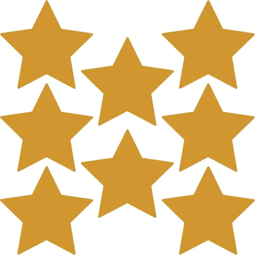 Miniatura 18 de LiteMark Durable Stars, calcomanía roja brillante de 5.5 pulgadas, uso en hormigón liso, azulejos, vidrio, paquete de 8 estrellas Rojo