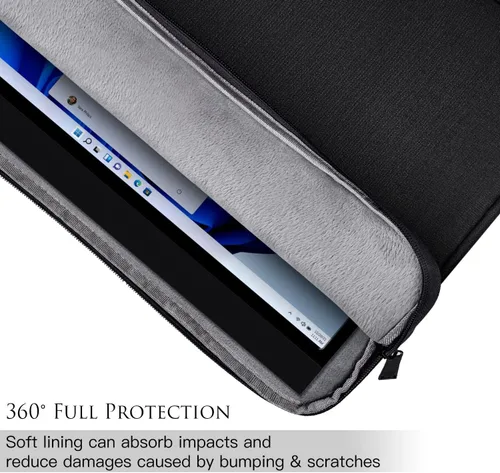 Miniatura 4 de Funda para monitor portátil de 15.6 pulgadas, funda de transporte para la mayoría de monitores portátiles de 15.6 a 16.1 pulgadas con bolsillo Negro