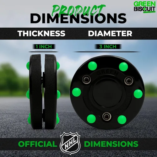 Miniatura 4 de Green Biscuit Disco de hockey sobre ruedas oficial de la NHL Off Ice Hockey Street Puck para un mejor manejo y paso del palo, práctica al aire libre