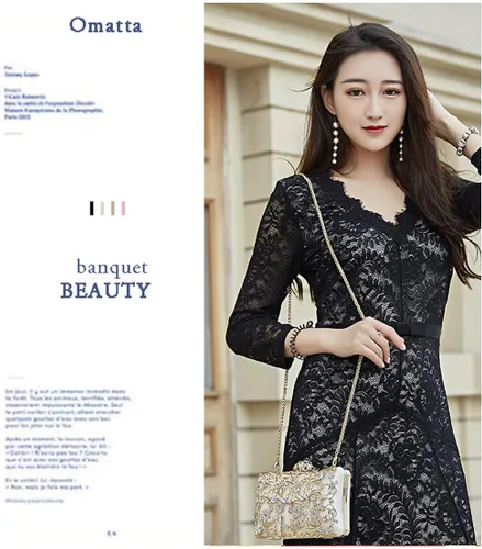 Miniatura 9 de Bolsos de noche para mujer, bolsos de mano florales para mujer, bolso de mano elegante de boda, fiesta, novia, bolso de hombro