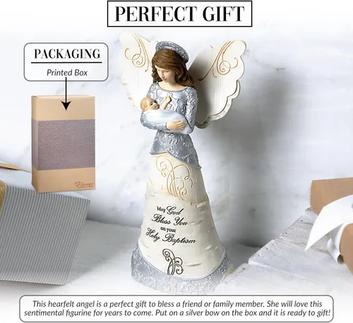 Miniatura 27 de Pavilion Gift Company 82433 Bless This Home - Figura de ángel ébano de 6 pulgadas, color crema