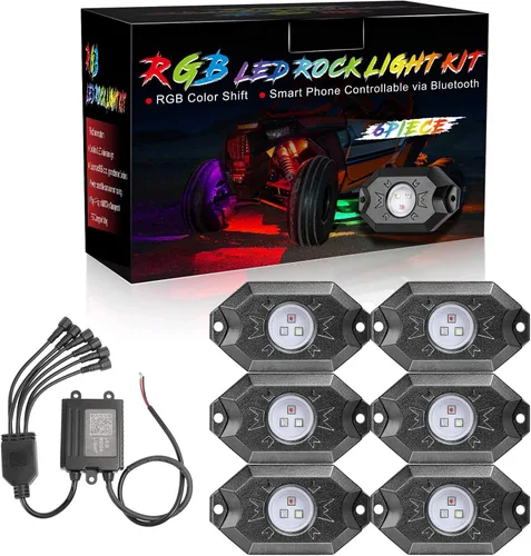 Miniatura 9 de Kits de luces LED RGB con control Bluetooth, impermeables, multicolor, luces LED de neón subterráneo, luces para camión, SUV, ATV, UTV, barco