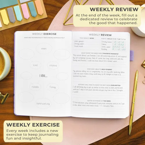 Miniatura 4 de Clever Fox Diario de gratitud grande – Diario de felicidad, positividad y afirmación – Cuaderno diario inspirador, 3 meses, 8.3 x 11 pulgadas