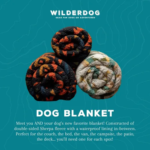 Miniatura 3 de Wilderdog Manta impermeable para perro Sherpa Fleece - 50" x 40" - Canyon
