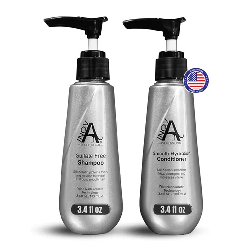 Miniatura 10 de Inova Professional Silk Keratin Shampoo & Conditioner Set - Champú sin sulfatos de protección suave y acondicionador de hidratación suave