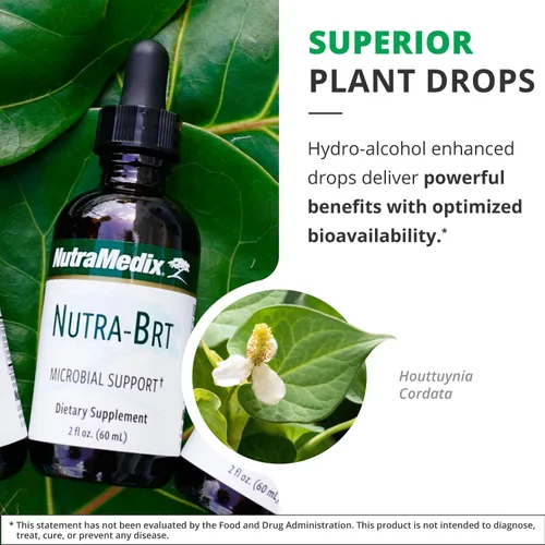 Miniatura 5 de Nutramedix Nutra BRT - Suplemento herbario líquido para la salud intestinal y el apoyo inmunológico - Corteza de cumanda y hoja de houttuynia