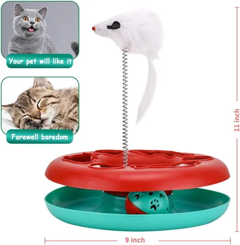 Miniatura 5 de Pawzone Juguetes para Gatos, Juguetes para Gatos de Interior, Juguetes Interactivos para Gatitos Pistas de Rodillos con Hierba Gatera, Juguete