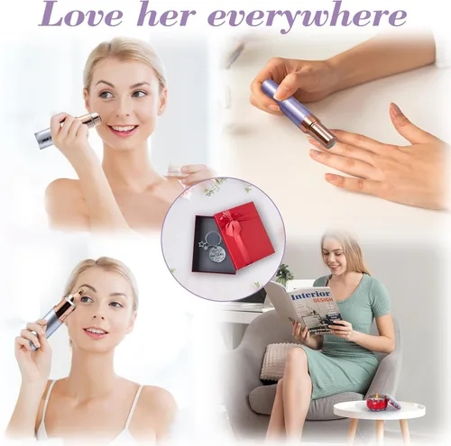 Miniatura 6 de Depiladora eléctrica de belleza+removedor de vello facial para mujeres, juego de regalo de dispositivo de depilación, sistema de depilación Dorado