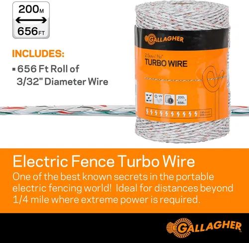 Miniatura 2 de Gallagher Alambre turbo eléctrico para valla 9 hilos de metal mixtos para 40 veces más conductividad y potencia extrema Ideal para vallas