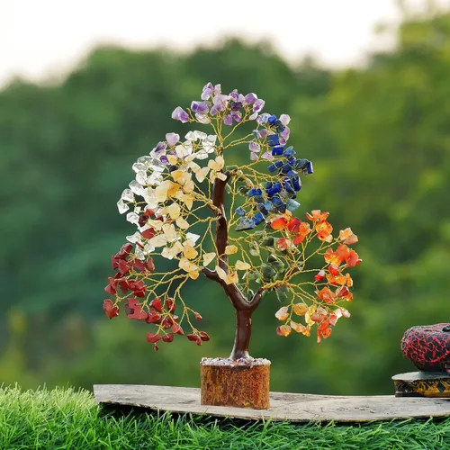 Miniatura 5 de PYOR Árbol de la vida de cristal de 7 chakras para decoración de oficina, cristales y piedras, regalos de inauguración de la casa para mujeres