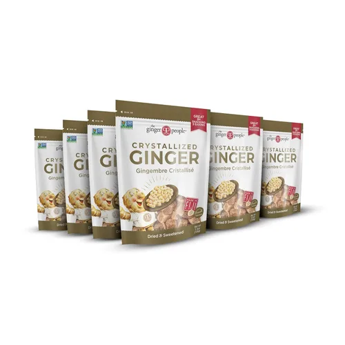 Miniatura 12 de The Ginger People Chips de jengibre cristalizado, sin OMG, sin gluten, vegano, jengibre confitado de tamaño bocado para aperitivos, hornear