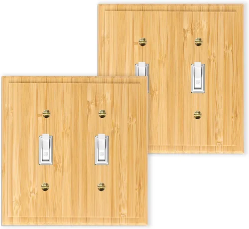 Miniatura 13 de Cubiertas de salida de madera maciza, placa de interruptor de luz de 4.8 x 3.14 pulgadas, placas de interruptor de bambú y cubiertas de Placa