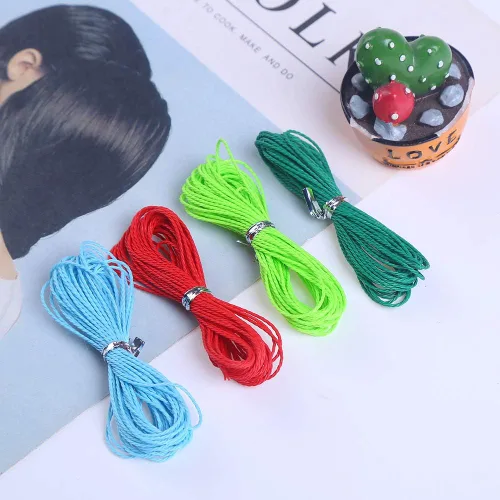 Miniatura 4 de Cuerda encerada de poliéster de 0.039 pulgadas para pulsera de macramé para manualidades, 24 colores, 131 yardas..