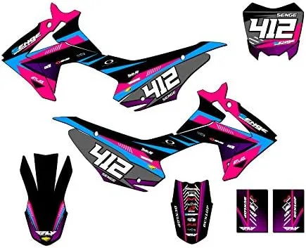 Miniatura 14 de Kit de base gráfica CRF 110 Surge Black Senge 2013-2018 compatible con Honda