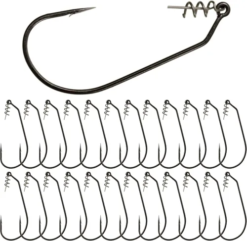 Reaction Tackle Swimbait - Ganchos para pesca de lubina, ganchos de pesca de plástico suave con pasador de resorte centrado para cebos de natación