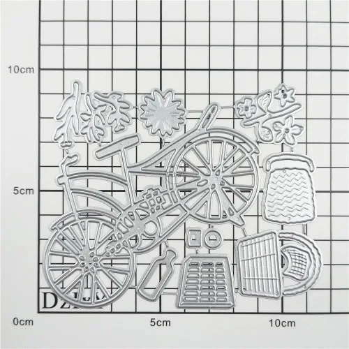 Miniatura 4 de DzIxY Cesta de flores para bicicleta, troqueles de corte de metal, kit de fabricación de tarjetas, troquelados, troqueles, álbumes de recortes, 33