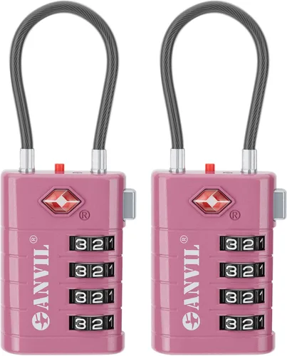 Miniatura 30 de ANVIL Candados de equipaje TSA de 4 esferas con alerta de búsqueda: núcleo TSA008 mejorado para máxima seguridad, ideal para equipaje, maleta
