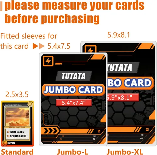 Miniatura 7 de Jumbo-Fundas para tarjetas de 5.4 x 7.5 pulgadas, extra gruesas, de 4 mil, fundas protectoras para tarjetas grandes, paquete de 50