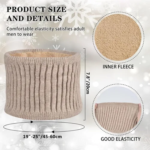 Miniatura 3 de Men Winter Beanie Hat Touchscreen Gloves Neck Warmer 3 in 1 Set with Fleece Lined