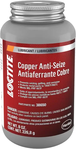 Loctite 38650-12PK Lubricante anticagarras de cobre - 8 oz. Tapa superior con cepillo, (paquete de 12)