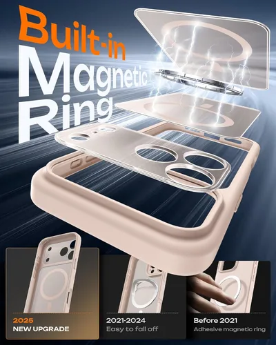 Miniatura 133 de TOCOL Funda para iPhone 11, compatible con Magsafe, protección completa de cámara, imanes integrados, protección contra caídas, funda translúcida